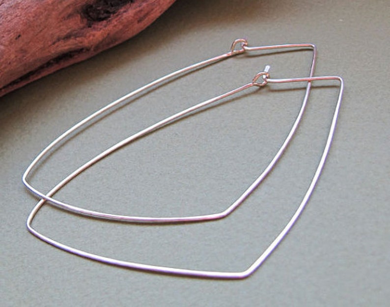 Geometric Triangle Earrings Geometric Copper Hoop Earrings Etsy