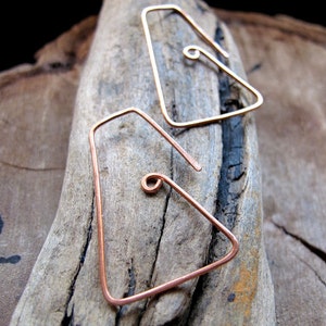 Fili per orecchie a cerchio quadrato, calibro Earwires in rame 20, orecchini artigianali di fili auricolari geometrici Forniture per orecchini artigianali - Fili auricolari unici - Fatti a mano