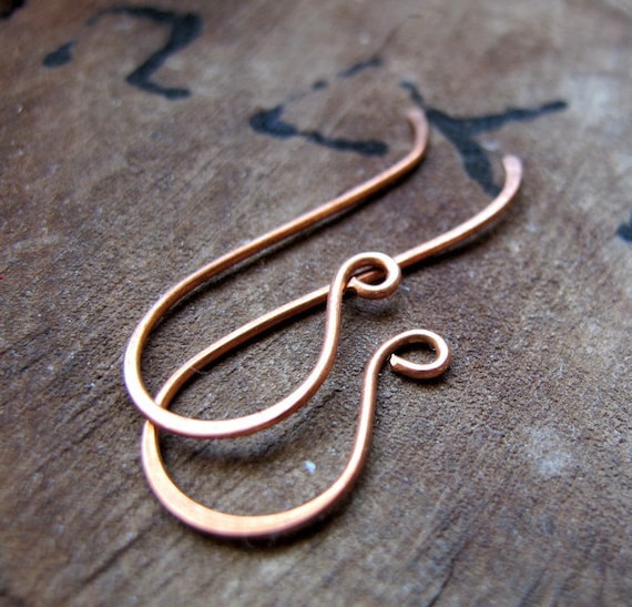 Solid Copper Ear Wires. Artisan Ear Wires Earrings Handmade