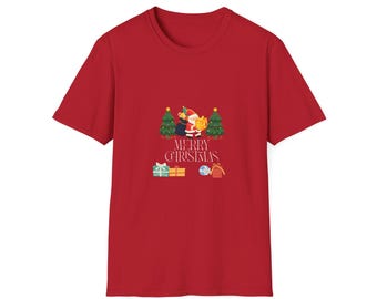 Merry Christmas Unisex Softstyle T-Shirt - Holiday Cheer, Festive Apparel, Perfect Gift for Christmas, Family Gatherings, Cozy Comfort