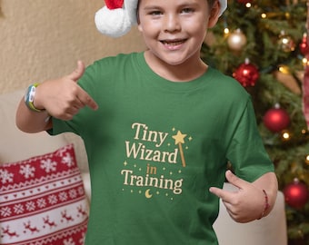 Tiny Wizard in Training T-Shirt , Magical Kids Shirt 2T-5T, Birthday Gift for Boys & Girls, Fantasy Clothing