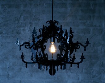 Claire de Lune Chandelier Nouveau Noir