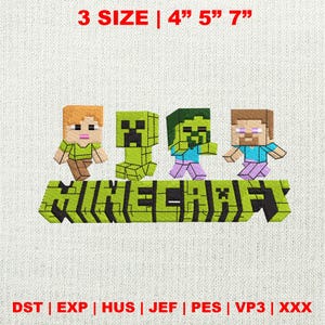 Pixel Gamer Friend Embroidery Design, Game Inspired Birthday Embroidery, Pixel Gamer Superhero Embroidery
