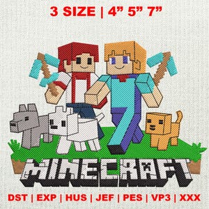 Pixel Game Inspired Embroidery Design, Movie Cartoon Embroidery Design, Funny Pixel Game Movie Embroidery Design, Instant Download