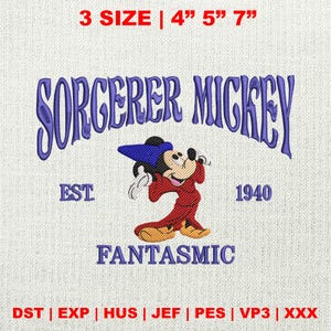 Magic Kingdom Embroidery Design, Magic Mouse Cartoon Embroidery Design, Mouse Cartoon Embroidery File, Instant Download