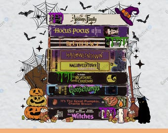 Halloween Movies VHS Png, VHS Tapes, Witch Halloween Gift, Halloween Design Png, 90s VHS Png, 90s Style Halloween png, 90s Halloween Png