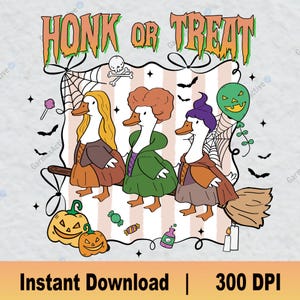 Honk Or Treat Witches Goose Png, Halloween Witches Png, Funny Halloween Png, Halloween Horror Characters Png, Silly Goose Png