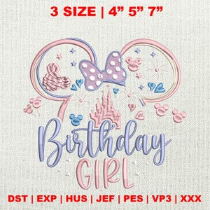 Magic Kingdom Embroidery Design, Birthday Magicaland Embroidery, Birthday Girls Embroidery File, Trendy Castle Birthday Embroidery