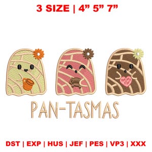 Halloween Pantasmas Embroidery Design, Halloween Embroidery Design, Halloween Gift For Her, Mexican Conchas File