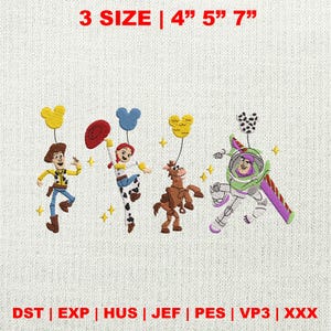 Magic Kingdom Embroidery Design, Toy Friends Movie Embroidery Design, Magic Cartoon Balloon Embroidery File, Instant Download