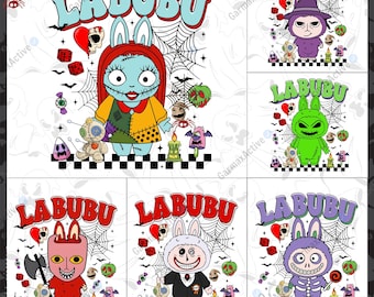 Monster Doll Horror Friends Bundle Png, Kawaii Monsters Clipart, Nightmare Movie Cartoon Png, Spooky Season Png, Nightmare Character Png