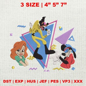 Retro 90s Cartoon Character Embroidery Design, Magic Kingdom Embroidery Design, Vintage Movie Cartoon Embroidery File, Instant Download