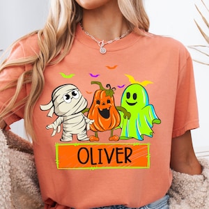 Personalized Neon Kid Name Halloween Png, Cute Halloween Png for Kids, Halloween Png, Boys Girl Halloween, Custom Kids Name Png