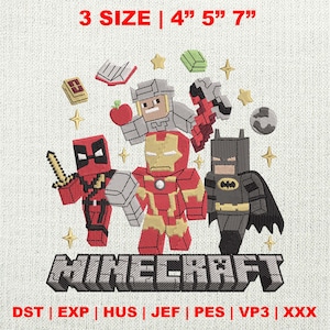 Pixel Gamer Embroidery Design, Cartoon Movie Embroidery Design, Pixel Gamer Hero Embroidery Design