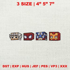 Pixel Gamer Embroidery Design, Game Inspired Birthday Embroidery Design, Pixel Gamer Superhero Embroidery