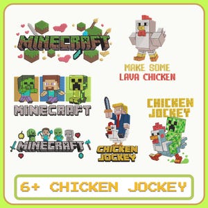 6+ Pixel Gamer Stickdatei, Lava Huhn Stickdatei, Film Cartoon Stickdatei, Sofort Download