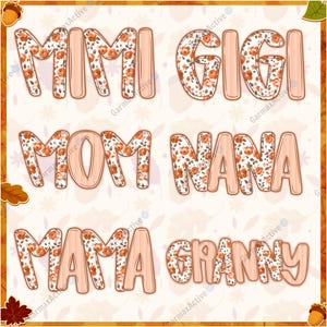 Coquette Fall Mama Nana Mimi Png, Autumn Pumpkin, Autumn Floral, Glitter Fall Png, Fall Flower , Fall Mama Png, Glitter Pumpkin Png