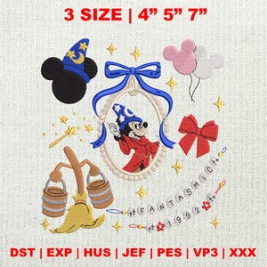 Magic Mouse Cartoon Embroidery Design, Magic Kingdom Embroidery Design, Movie Fans Embroidery Design, Instant Download