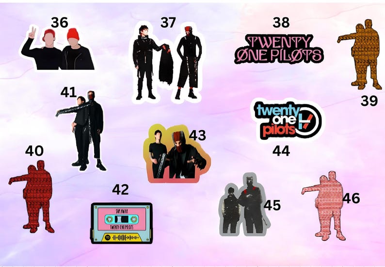 Twenty One Pilot STICKERS | Custom | Blurry Face | Clancy | Josh & Tyler | Stickers | Ticker | Memorabilia | Gift image 7