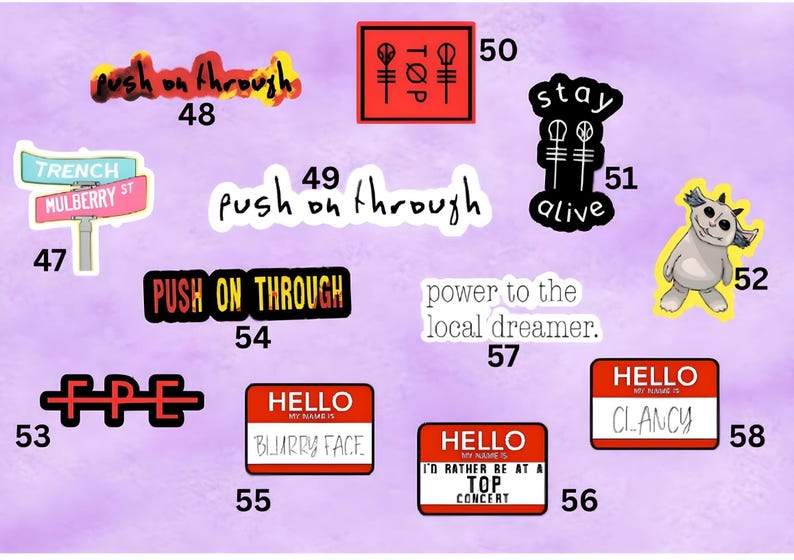 Twenty One Pilot STICKERS | Custom | Blurry Face | Clancy | Josh & Tyler | Stickers | Ticker | Memorabilia | Gift image 8