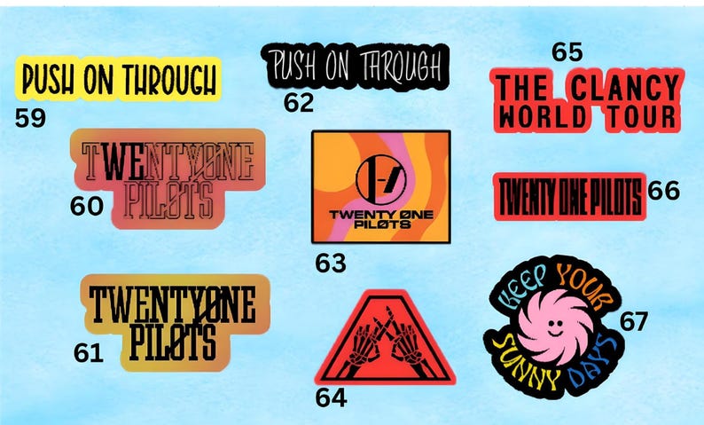 Twenty One Pilot STICKERS | Custom | Blurry Face | Clancy | Josh & Tyler | Stickers | Ticker | Memorabilia | Gift image 9