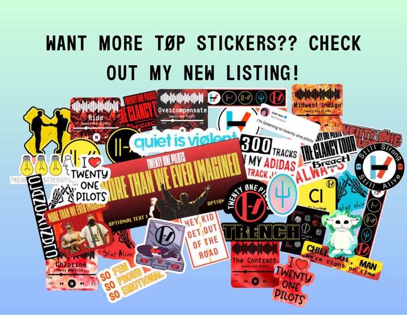 Twenty One Pilot STICKERS | Custom | Blurry Face | Clancy | Josh & Tyler | Stickers | Ticker | Memorabilia | Gift image 3