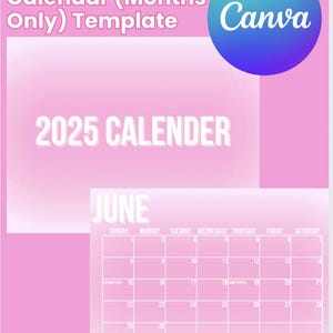 2025 Calendar, 2025 Monthly Planner, Sunday Start, Landscape Cute Monthly Calendar