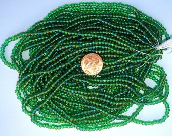 Czech Jablonex Ornela Preciosa seed beads, peridot AB, 6/0, full hank