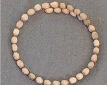 White Hawaiian Job's Tears Choker Necklace - handmade in Hilo Hawaii on memory wire