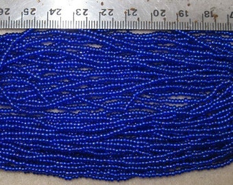 Czech Jablonex Ornela Preciosa seed beads, cobalt, silver lined, 11/0, full hank