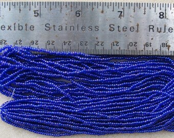 Full hank of Czech Jablonex Ornela Preciosa seed beads, sapphire AB, 11/0