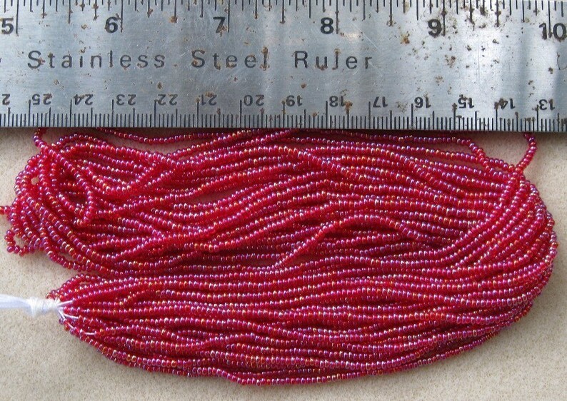 Czech Jablonex Ornela Preciosa seed beads ruby AB 11/0 | Etsy