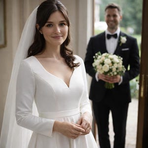 Elegant Long Sleeve Wedding Dress Sewing Pattern (Sizes 0-30) (PDF Pattern)