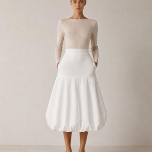 Bubble Skirt Sewing Pattern, High Waist Balloon Midi Skirt, Women's Sizes (Digital Download)