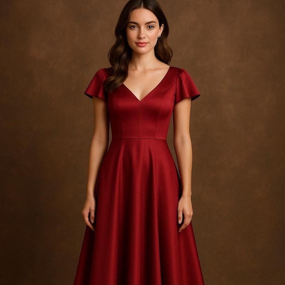 V-neck Maxi Dress Sewing Pattern: Short Sleeve Bridesmaid Gown (PDF  Pattern) - Etsy Israel
