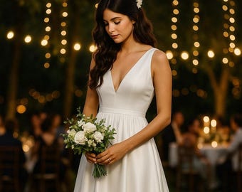 V-Neck Gown Sewing Pattern: Bridesmaid, Wedding, or Cocktail Dress (A4 & A0 PDF Sizes 0-30)