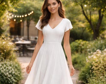 V-Neck Maxi Dress Sewing Pattern: Short Sleeve Bridesmaid Gown (PDF Pattern)