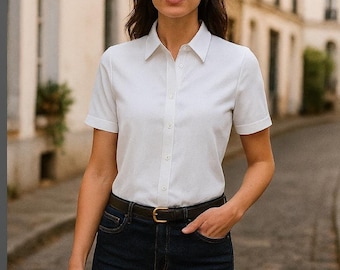 Womens Classic Short Sleeve Blouse Sewing Pattern (XS–4XL) (Digital Download)