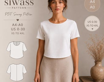Boho T-Shirt Sewing Pattern: Beginner Friendly, XS-4XL (PDF Digital Download