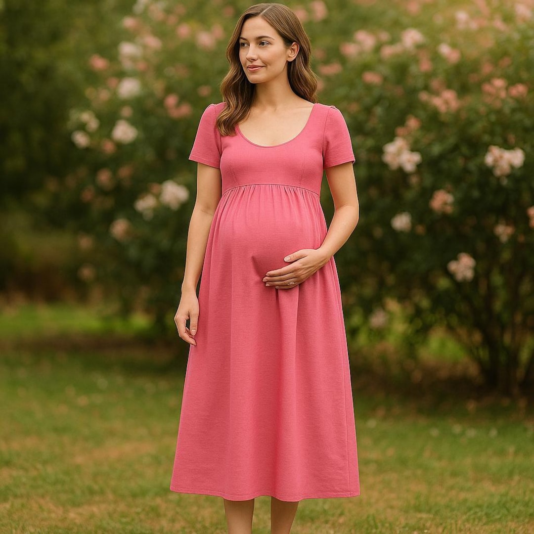 knee length dresses for ladies Sleeveless Floral Maternity Maxi Dress-Smallshow SVP121 / Medium