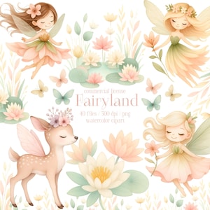 Fairies PNG Clipart, Fairytale Clipart, Fairy Land Clipart, Fairy House Clipart, Fairy Garden PNG, Flowers Clipart