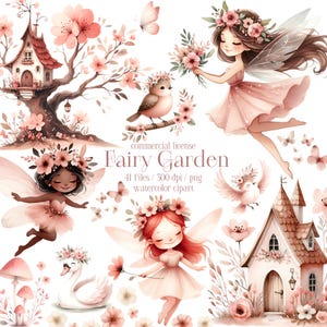 Fairies PNG Clipart, Fairytale Clipart, Fairy Land Clipart, Fairy House Clipart, Fairy Garden PNG, Flowers Clipart