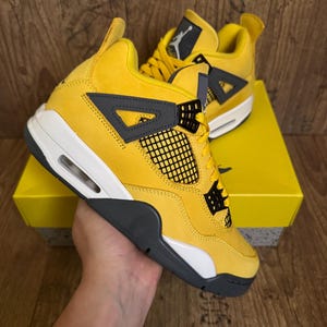 Custom Hand Painted Basketball Shoes OG Real Made To Order - Yellow Lightning