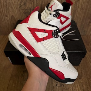 Custom Hand Painted Basketball Shoes OG Real Made To Order - Red Cement