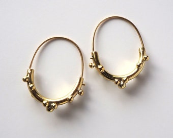 Brass Hoop Earrings, Tube Brass Hoops, Geometric Earrings, Minimal Earrings, Brass Hoops