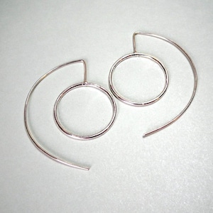 Big Silver Earrings, Long Silver Earrings, Big Statement Silver Earrings