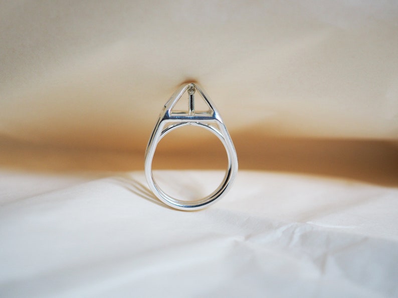 Sterling Silver Ring, Gem Silver Ring, Architecture Ring, Silver Structure Ring image 7