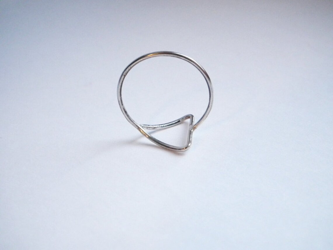 Triangle Silver Ring Wire Ring Simple Triangle Ring - Etsy