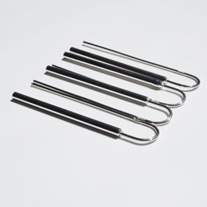 Pendientes minimalistas de tubo de plata de ley: Joyería colgante geométrica imagen 6