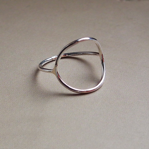 Simple Sterling Silver Circle Pinky Ring